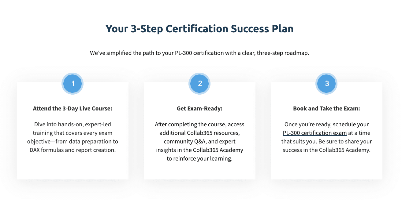 3 step pl300 certification plan