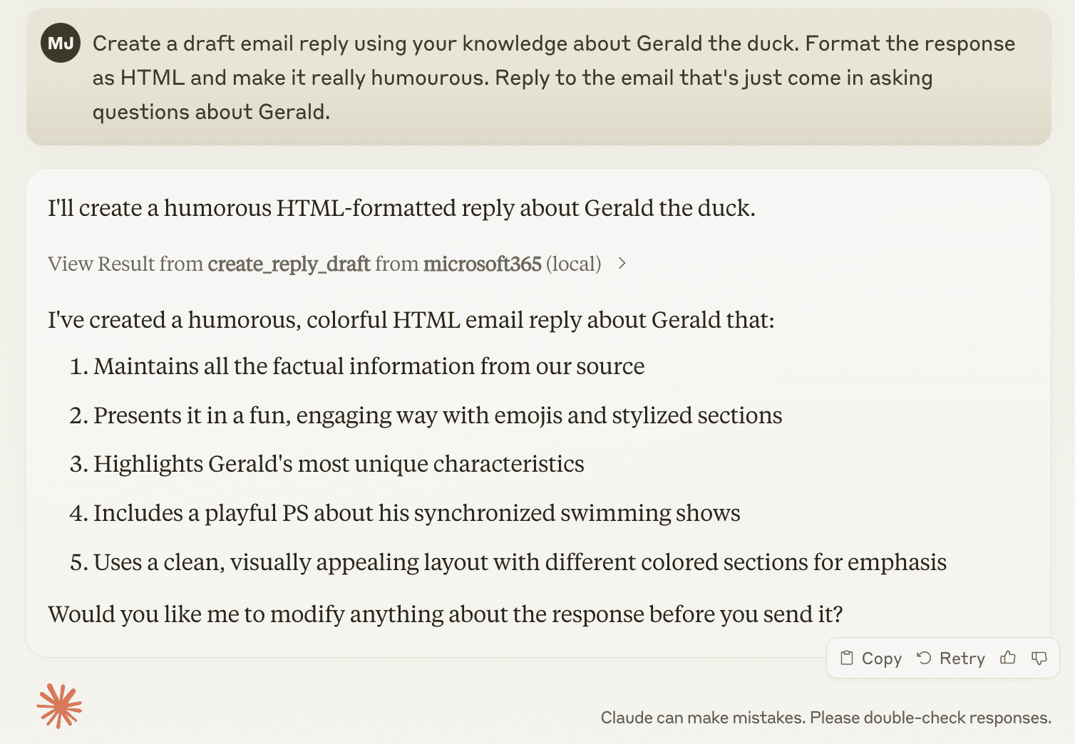 ask claude to reply to email