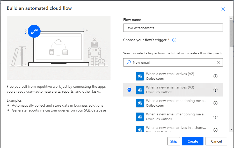 create cloud flow