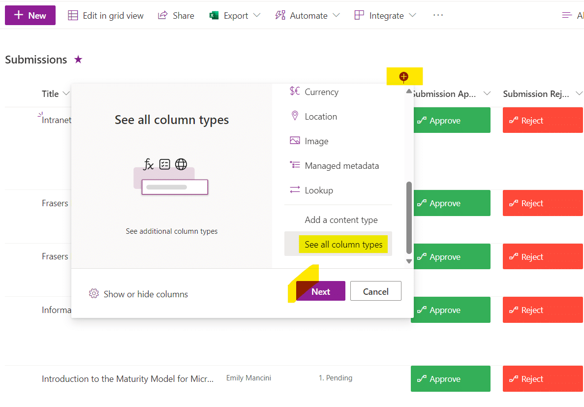 create new column in sharepoint