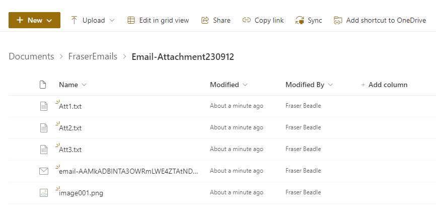 email attachements in sharepoint