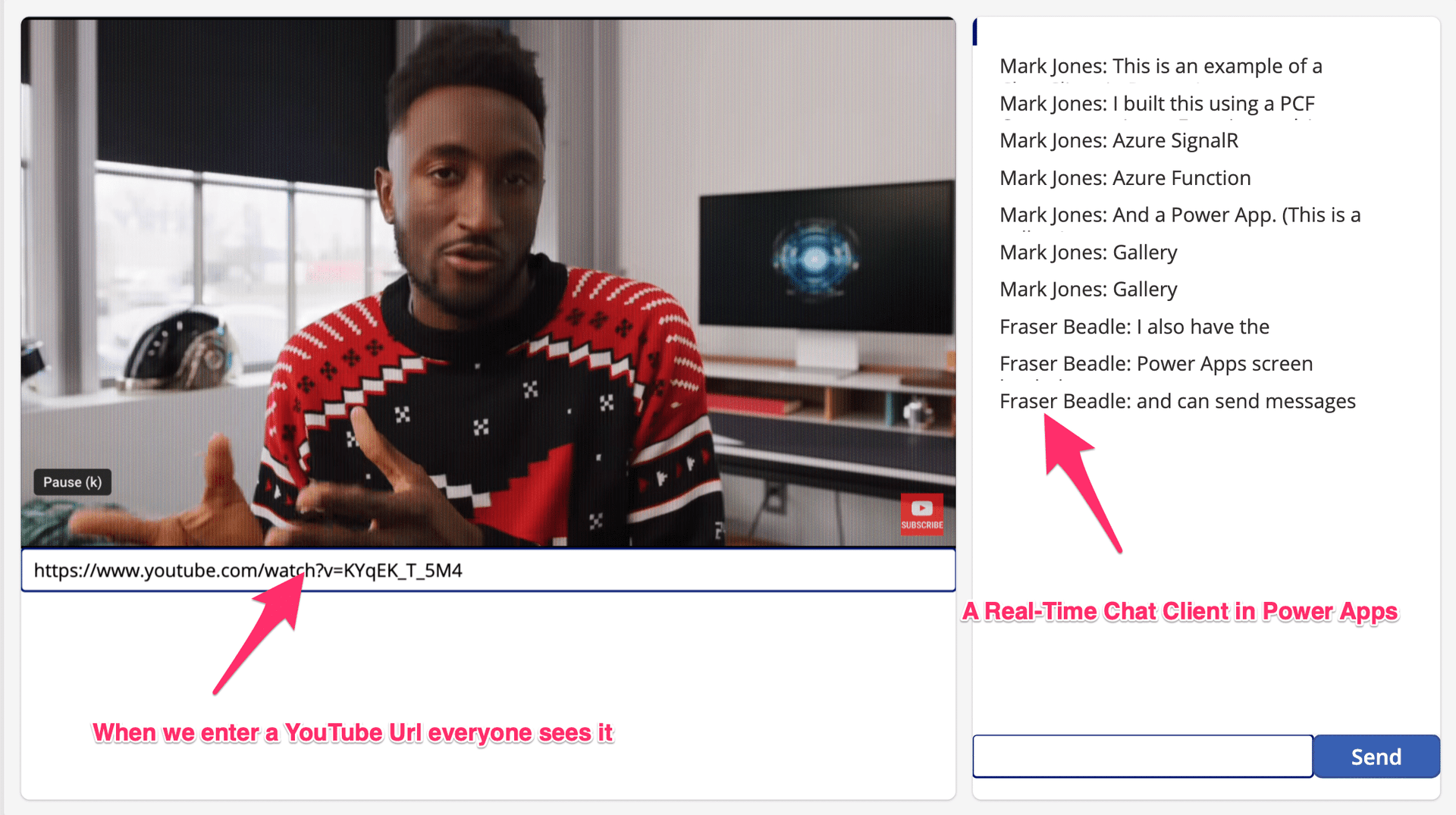 example of signalr in power apps