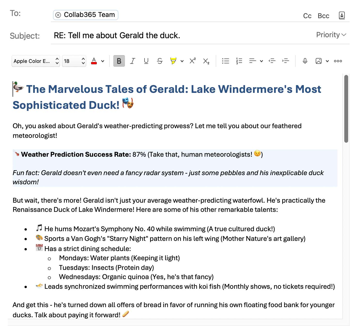 html email reply about gerald