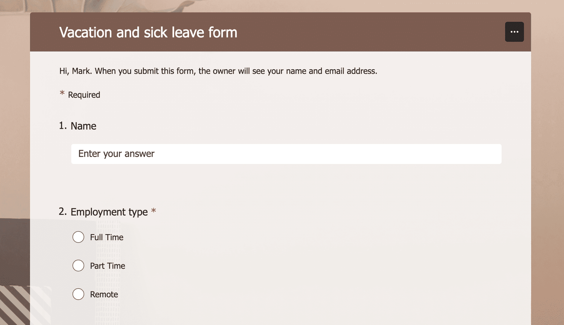 microsoft forms example