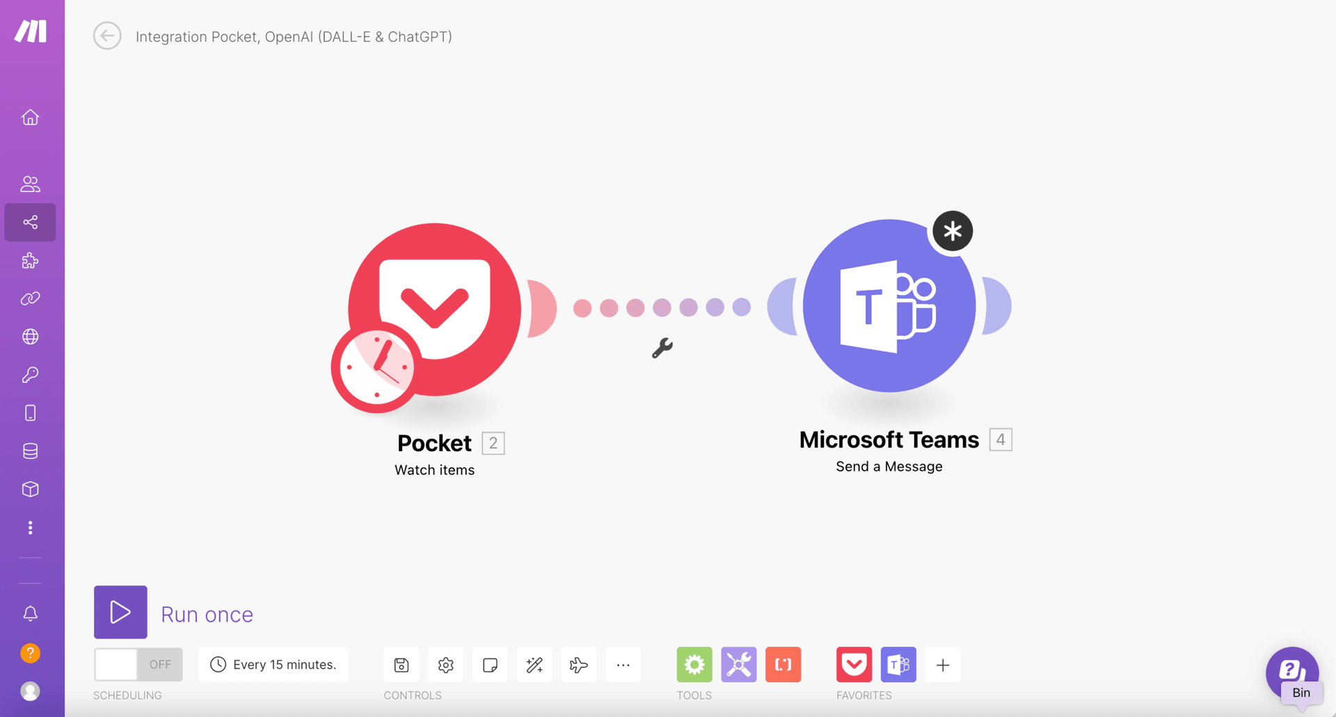 pocket to teams scenario in make