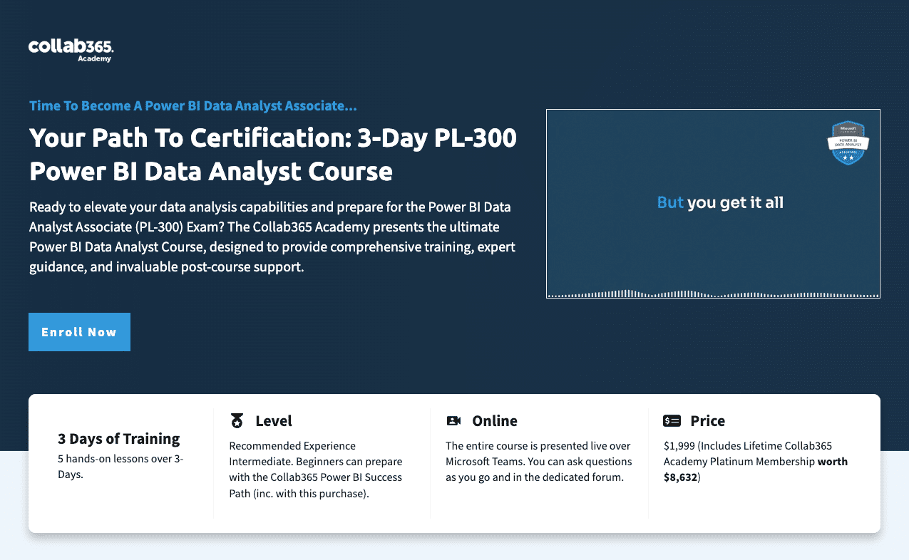 power bi pl300 course