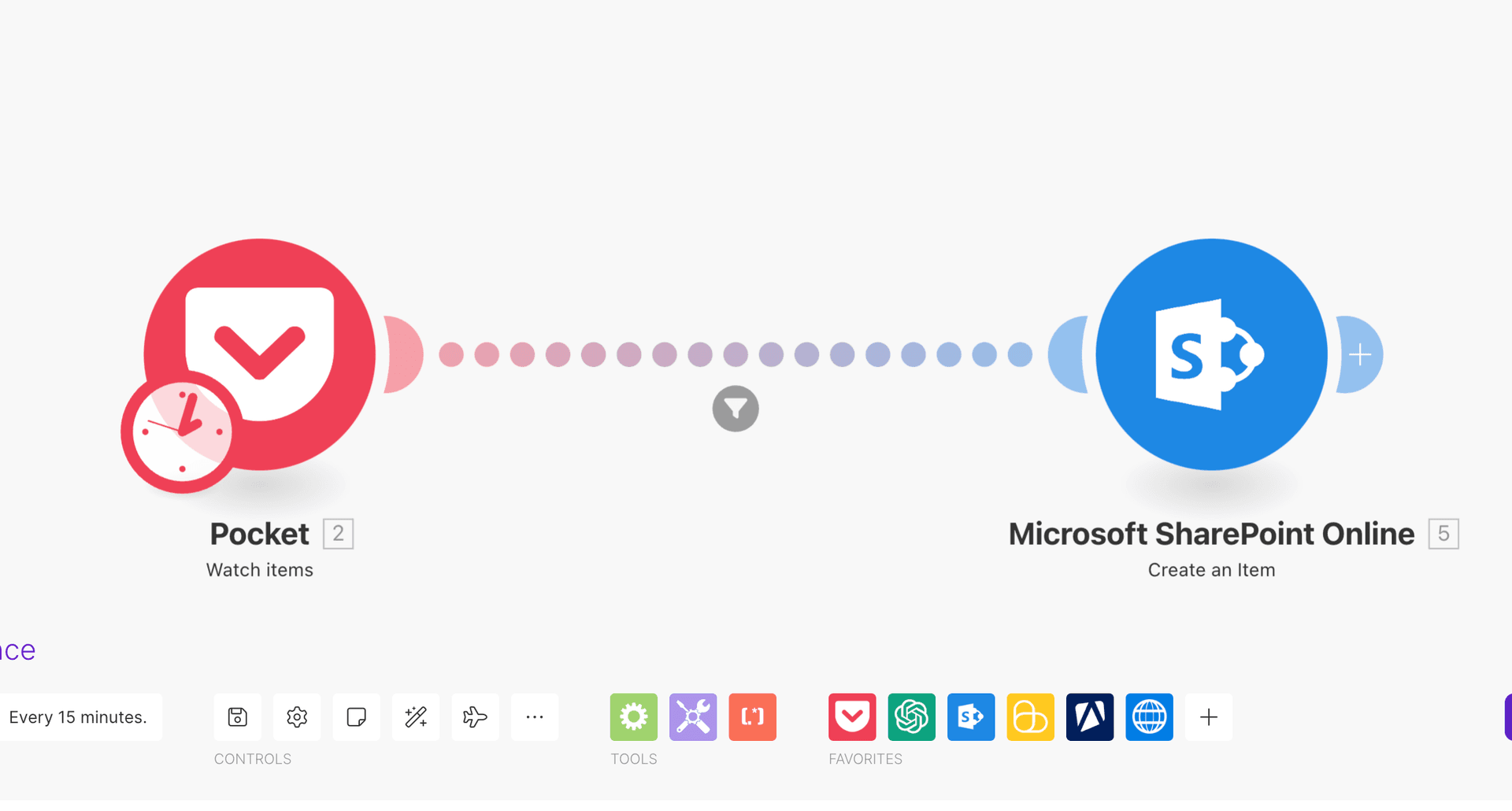 scenario pocket feeding to sharepoint a list
