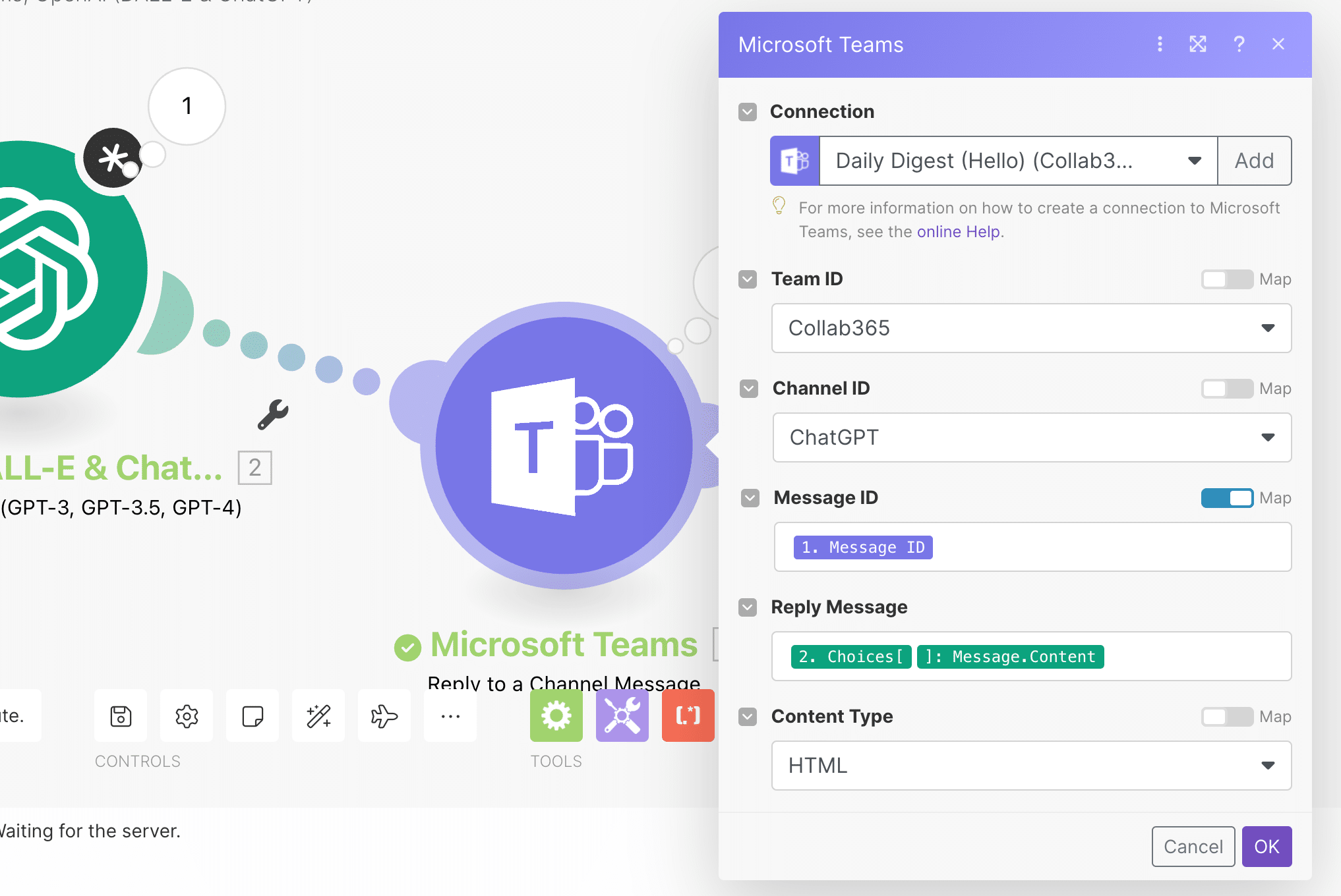 send message back to teams as a reply