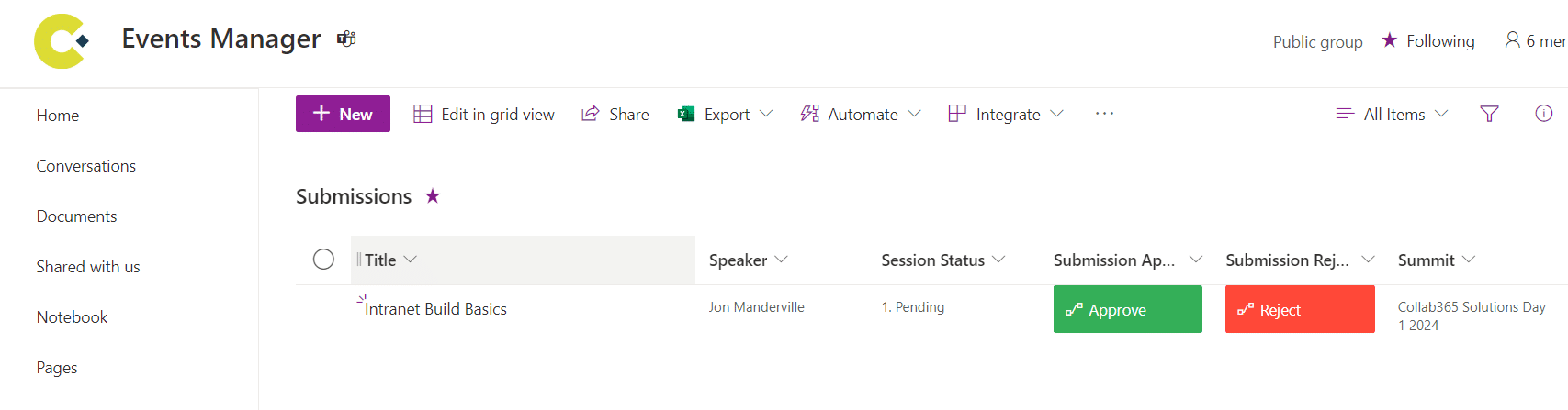 SharePoint list buttons