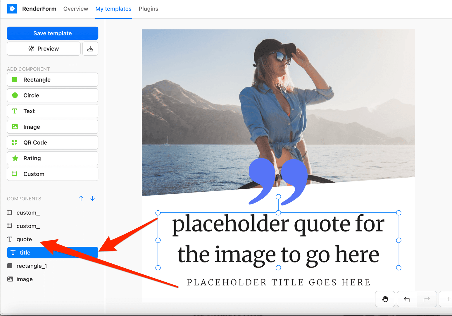 create template renderform