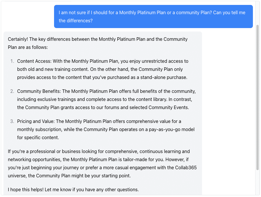 what are differences with platinum and community
