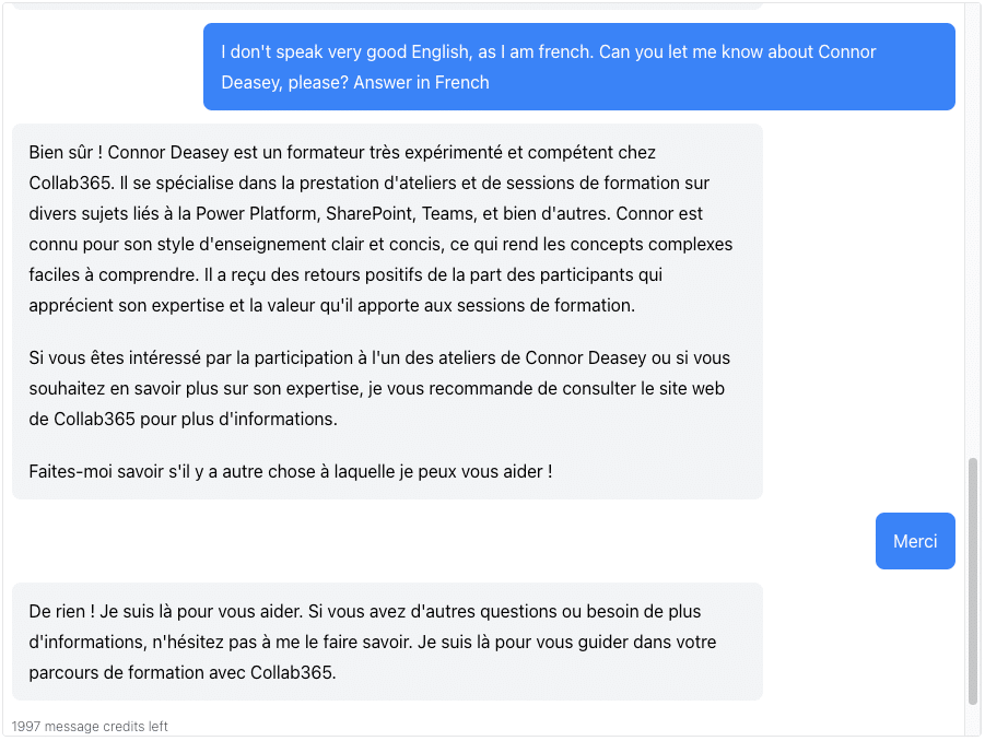 you can also get it to respond in a different language